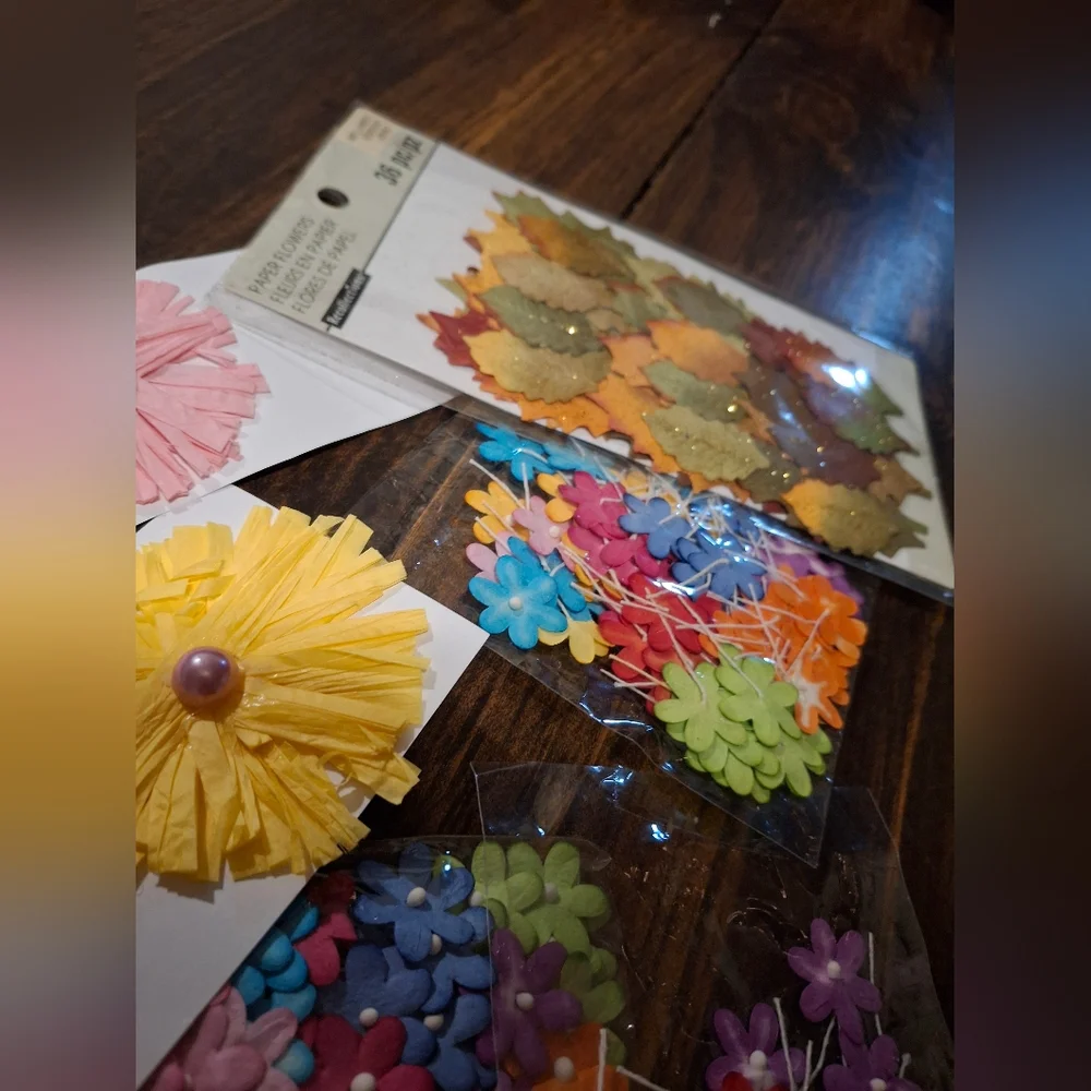 Paper Flower Floral Paper Crafts Mixed Media Scrapbook Art Supply  Embellishment